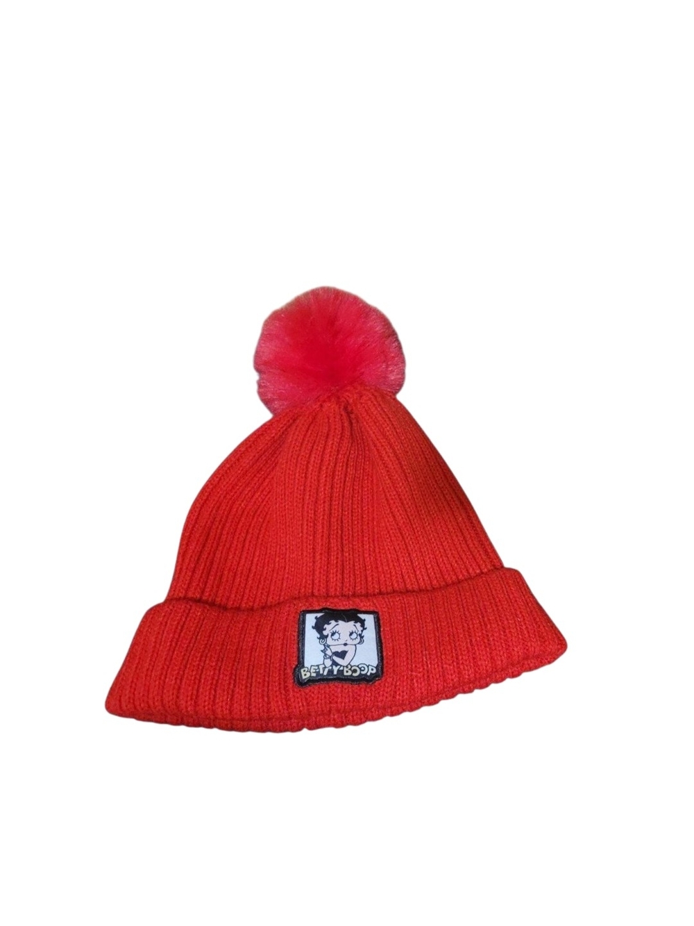 Betty Boop Red Cuff Pom Beanie GUC OBO